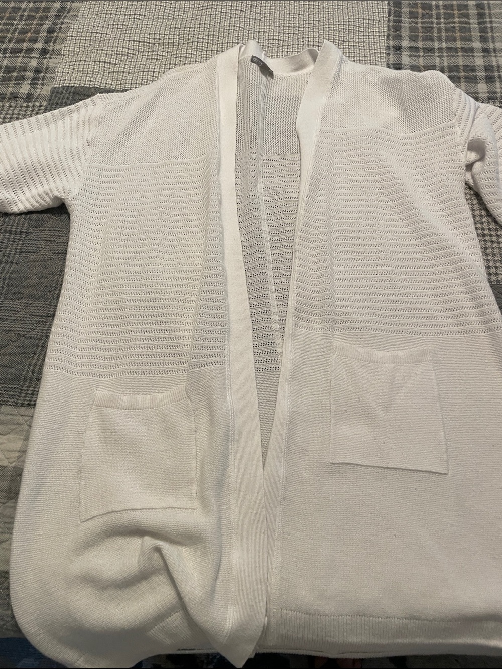 Talbots White Open-Front Lightweight Women's Cardigan